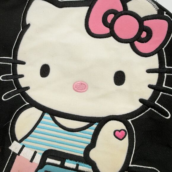 Hello Kitty Sanrio Y2K Vintage Black Nylon Boston Bag & Sanrio My Melody Plush - Picture 10 of 16